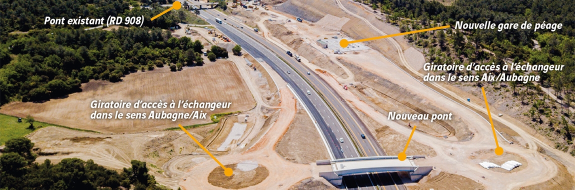 Autoroute A52, nouvel échangeur de Belcodène